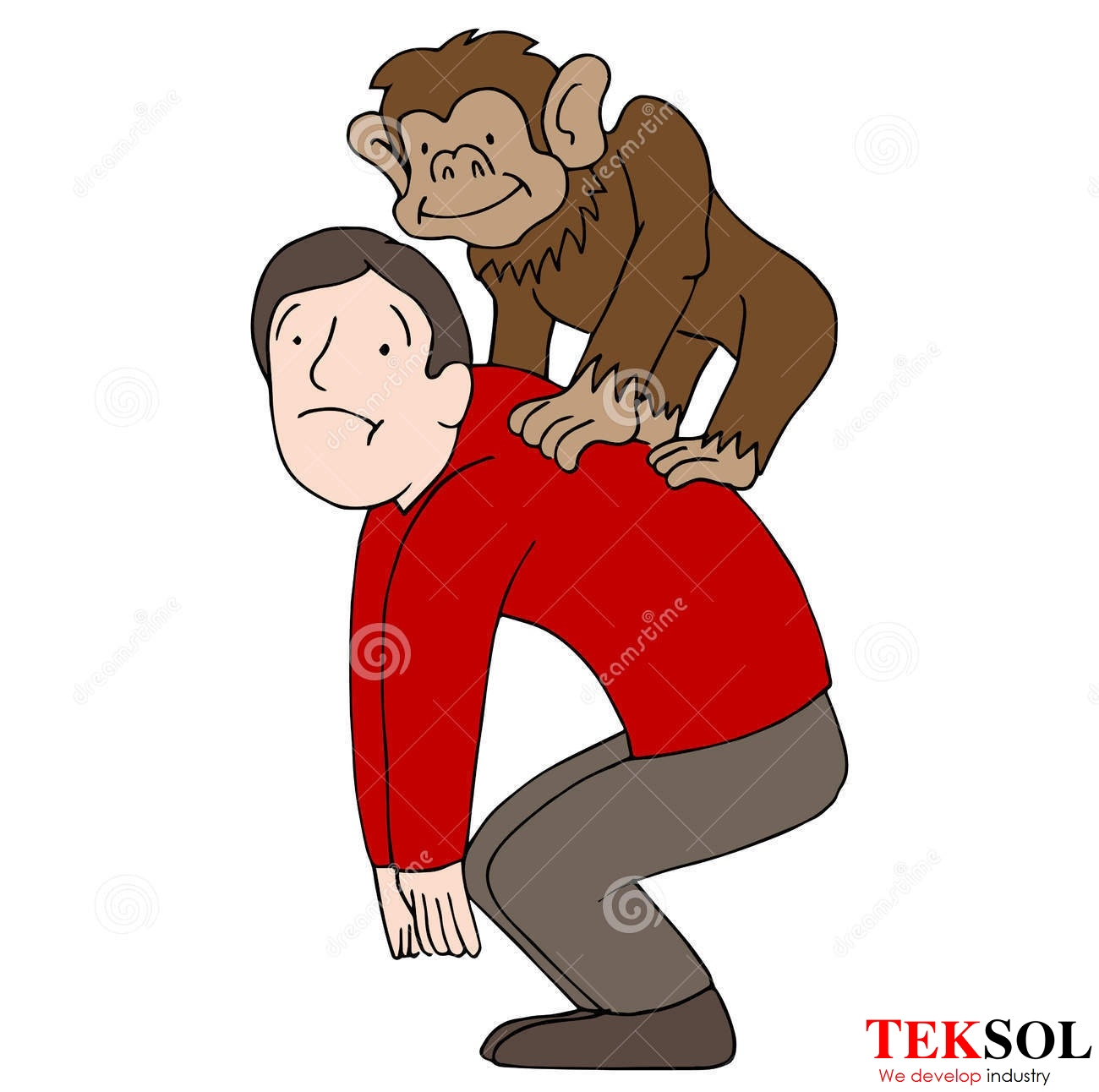 cõng khỉ trên lưng